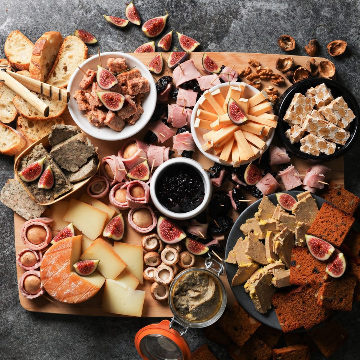 Il tagliere delle feste: foie gras, formaggi, fichi e torrone